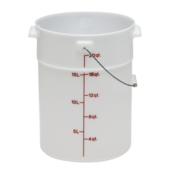 Pail Poly 22Qt White Plastic