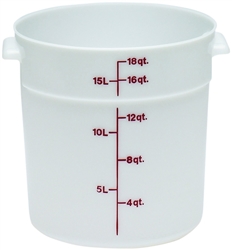 Food Container, 18qt Round - White., RFS18148 by Cambro.