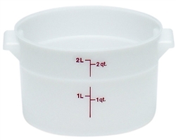 Food Container, 2qt Round - White, RFS2148 by Cambro.