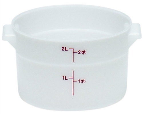 Food Container, 2qt Round - White, RFS2148 by Cambro.