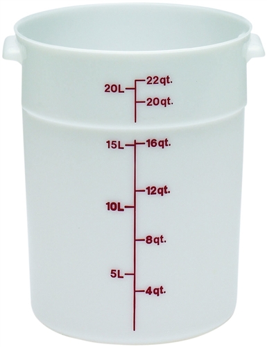 Food Container, 22qt Round - White, RFS22148 by Cambro.