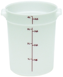 Food Container, 4qt Round - White, RFS4148 by Cambro.