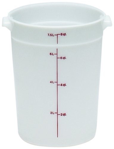 Food Container, 8qt Round - White, RFS8148 by Cambro.