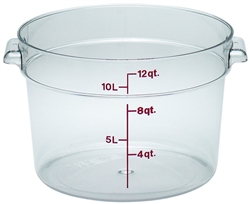 Food Container, 12qt Round - Clear, RFSCW12-135 by Cambro.