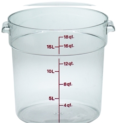 Food Container, 18qt Round - Clear, RFSCW18-135 by Cambro.