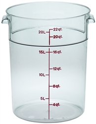 Food Container, 22qt Round - Clear., RFSCW22-135 by Cambro.