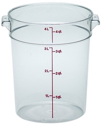 Food Container, 4qt Round - Clear, RFSCW4-135 by Cambro.