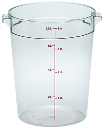 Food Container, 8qt Round - Clear, RFSCW8-135 by Cambro.