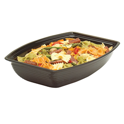 Bowl, Ribbed, Rectangular, Black, 14" X 19"