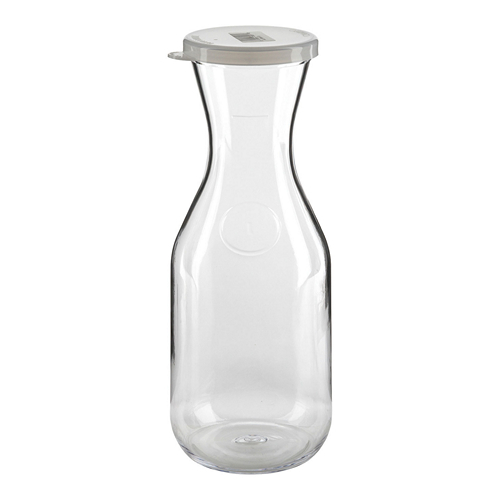 Beverage Decanter Carafe Clear Polycarbonate 1 Liter W/Lid