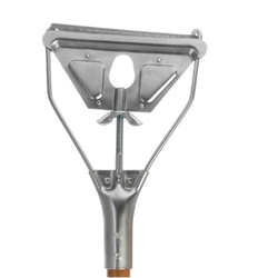 CCK Quick-Change Mop Handle, 63" long, 1-1/8" dia., metal head, wood handle - 4034000