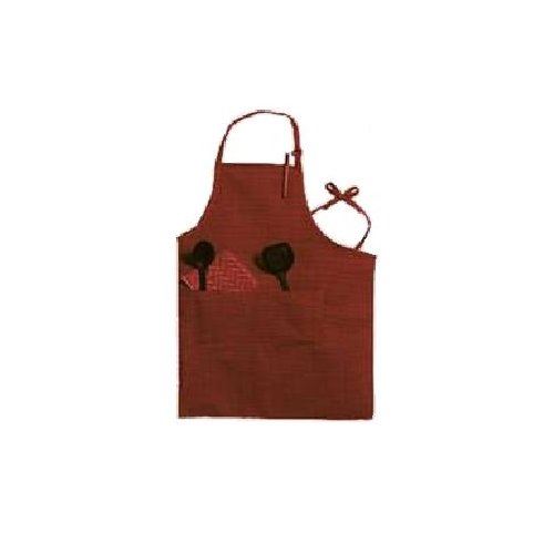 Apron, Bib With 3 Pockets - Burgundy, 602BAFH-BG byCalifornia Cooking