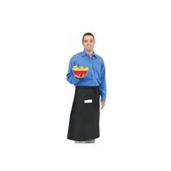 Apron, Bistro Style With Side Pocket - Black, 607BA-BK by California Cooking