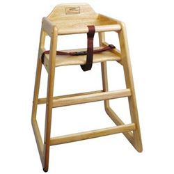 High Chair, Natural Finish - Assembled, CHH-101A by California Cooking.
