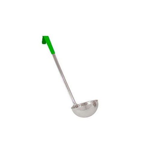 Ladle, 1 Piece Stainless Steel, 4 oz - Green Handle, LDCC-4 by California Cooking.