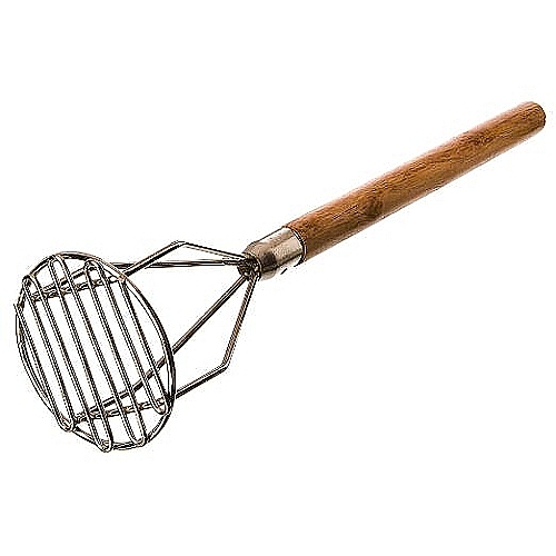 Masher Nickel Plated Wooden Handle 24" (1725), PMRD-24 by California Cooking.