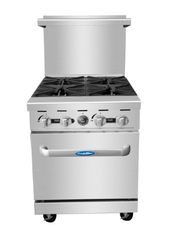 Atosa Range, 24" 4 Burners  20" Oven - NAT Gas - ATO-4B-N