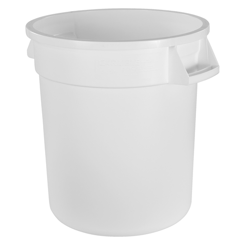 Bronco Waste Container, 10 Gal, 17"H X 16-1/8" Dia, White, Heavy Duty