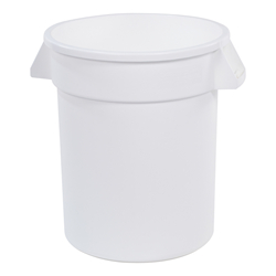 Bronco Waste Container, 20Gal, 23"H X 20" Dia, Round, White, Heavy Duty