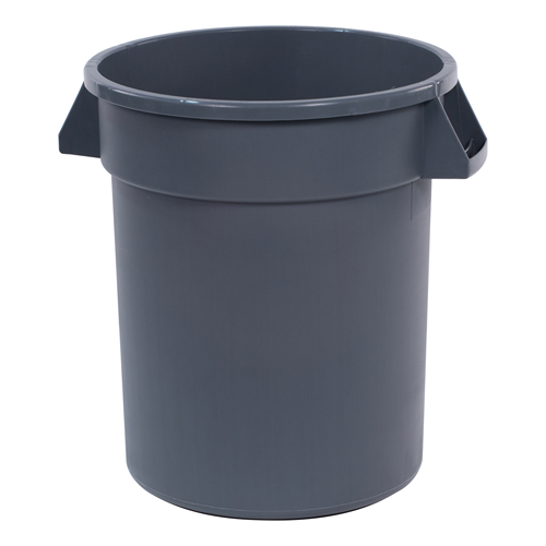 Bronco Waste Container, 20Gal, 23" H X 20" Dia, Round, Gray, Heavy Duty
