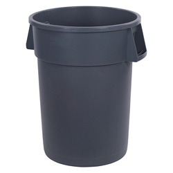 Bronco Waste Container, 44Gal, Gray, 31-3/8" X 24-1/2" Dia, Round