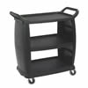 Utility/Bussing Cart, 3 Shelf Plastic - Black, CC203603 by Carlisle.