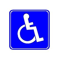 Sign, ADA Handicap Symbol, 3" x 3", 280-1128 by Franklin Machine Products.