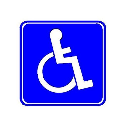 Sign, ADA Handicap Symbol, 3" x 3", 280-1128 by Franklin Machine Products.