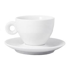 Cup And Saucer, Porcelain 2oz - White, DCS015WHP23 by Front Of The House.