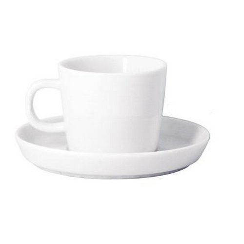 Cup And Saucer, Porcelain 3oz - White, DCS019WHP23 by Front Of The House.