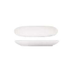 Plate, Long Oval Porcelain 14" x 3 1/2" x 1 1/2" - White, SPT025WHP12 by Front Of The House.