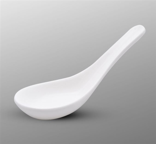Korin Japanese White Ceramic Spoon 5.25" - SPN-101C