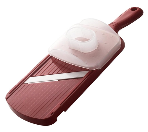 Mandolin, Adjustable Slicer With Guard, Ceramic - Red, CSN-202-RD by Kyocera Tycom.