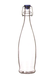 Libbey Water Bottle 1LTR W/Blue Wire Bail Lid - 13150020