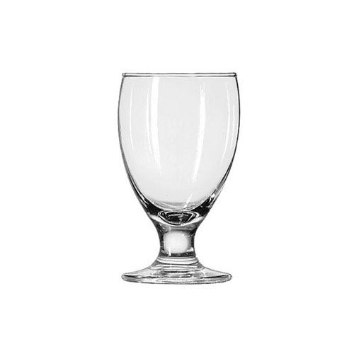 Glass, Water Goblet "Embassy Pattern" 10 1/2 oz, 3712 by Libbey.