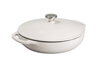 Lodge Casserole, 3.6 Qrt Round, Cover with S/S Knob Oyster White Exterior - EC3CC13