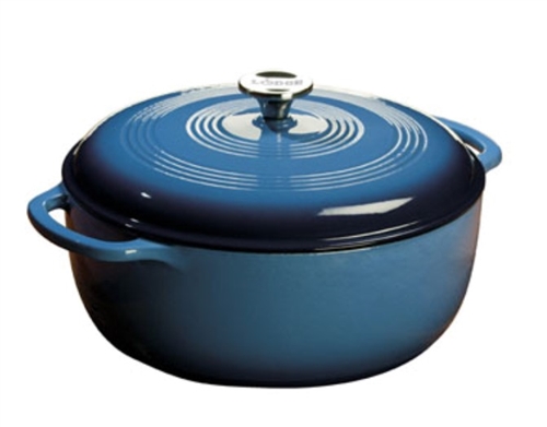 Lodge Dutch Oven, 7.5 Qrt Enameled Cast Iron, Blue Exterior - EC7D33