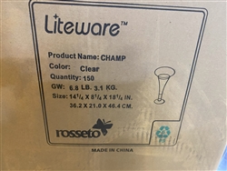 Lot of 3 CASES -Mini Champagne - Plastic, Clear  (150 EA/CS)