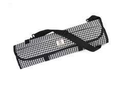 Mercer Tool Knife Roll, 21" x 8" x 1" Rolled, Hounds Tooth, 7 Elastic Pockets - M30007HT
