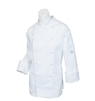 Mercer Tool Women's Chef Jacket, Cloth Buttons White, 1X Poly Cotton - M62060WH1X