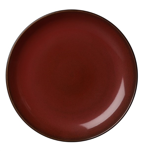 1880 Hospitality Plate, 12-1/4" Round Coupe Crimson Rustic - DZ