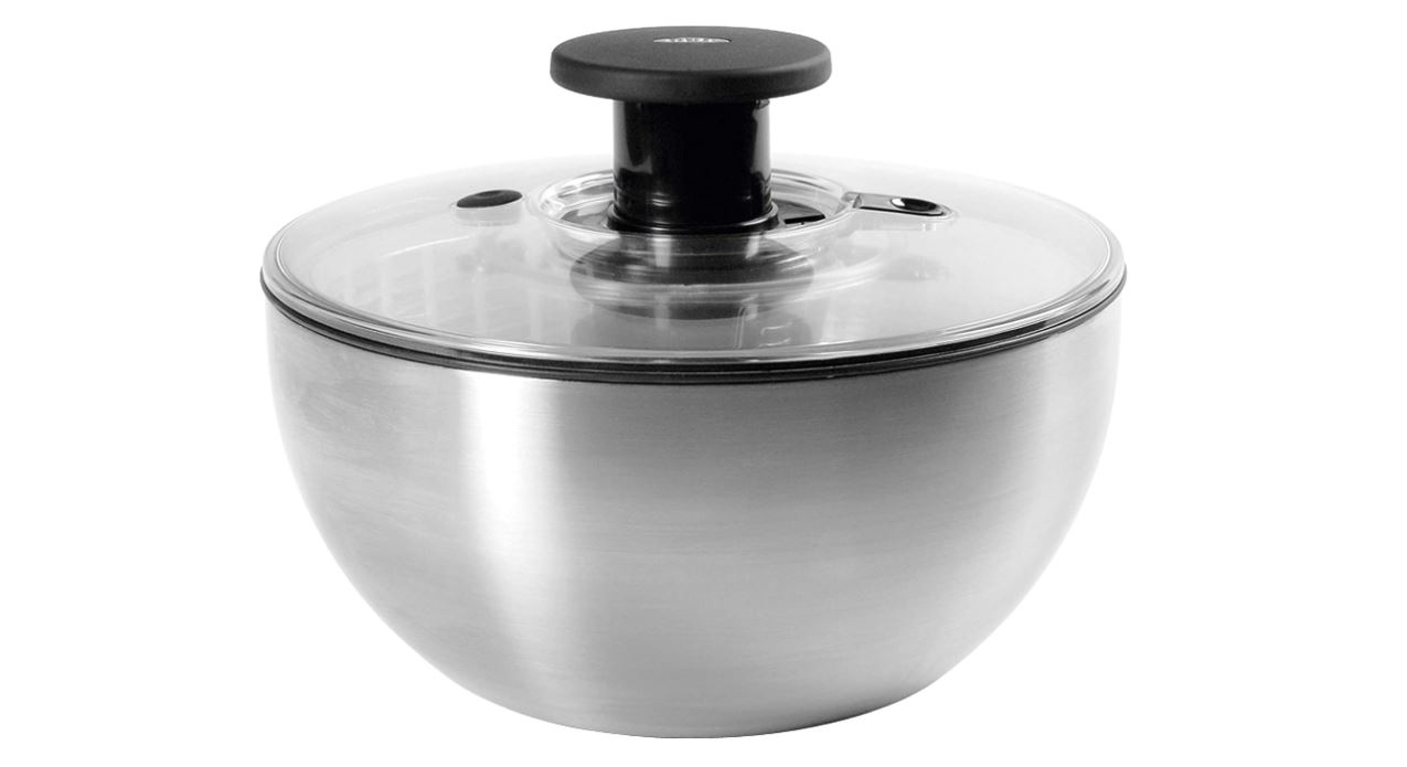 OXO Clear Bowl 10 In Large Salad Spinner with Extra Storage Lid