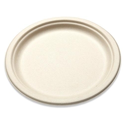 Paper Plate, 10" Natural Brown Fiber - Case of 500, BGW-10 by Papercraft.