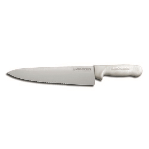 Scallop Edge Cook Knife 10" White Handle