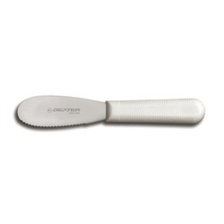 Sandwich Spreader, Scalloped Edge 3 1/2" Stainless Steel With White Polypropylene Handle, S173SC-PCP