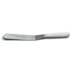 Spatula, Icing 8" Offset With Rounded Corners, Stainless Steel, White Polypropylene Handle, S284-8B