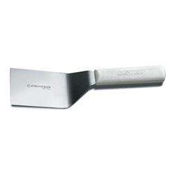 Spatula, 6" x 3" Stiff With Square Corners, Stainless Steel, White Polypropylene Handle, S286-6 by Dex