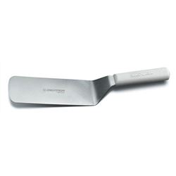 Spatula, 8" x 3" With Rounded Corners, Stainless Steel, White Polypropylene Handle, S286-8 by Dexter-R