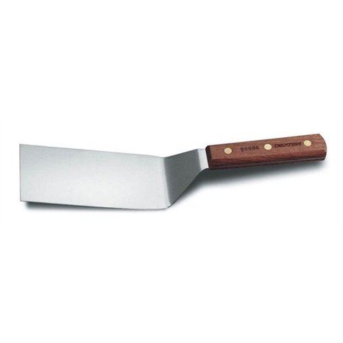 Spatula, 6" x 3" With Square Corners, Very Stiff, Rosewood Handle, S8696 by Dexter-Russell.