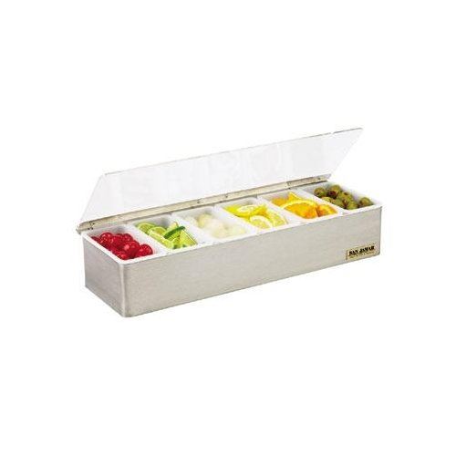 Condiment Dispenser, Stainless Steel 6 Compartments, B4186L by San Jamar.